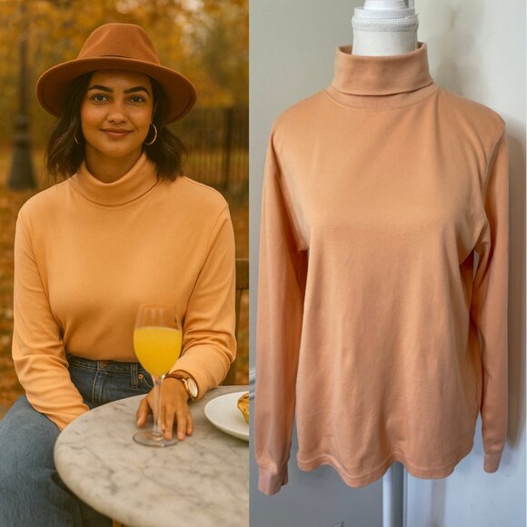 L.L. Bean Lightweight Cotton Turtleneck Sweater M - Picture 1 of 9